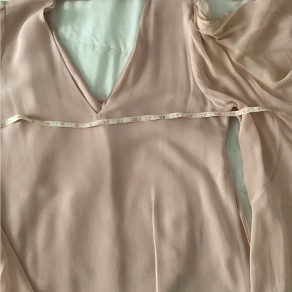 NWOT BCBG S pink silk chiffon dress w flutter sleeves - Picture 9 of 16
